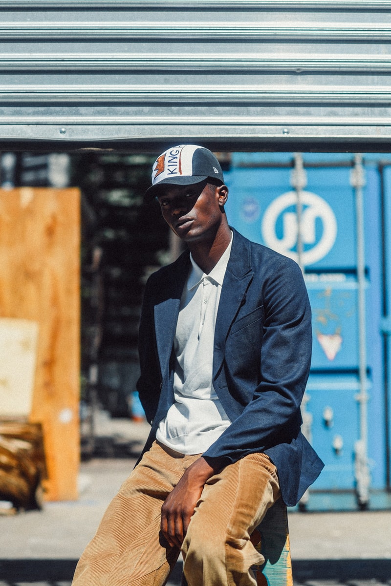 Jean-Michel Basquiat x New Era Collab Lookbook collaboration new york city art purple black pin stripes knicks yankees mlb nba empire tuxedo paintings art drawings