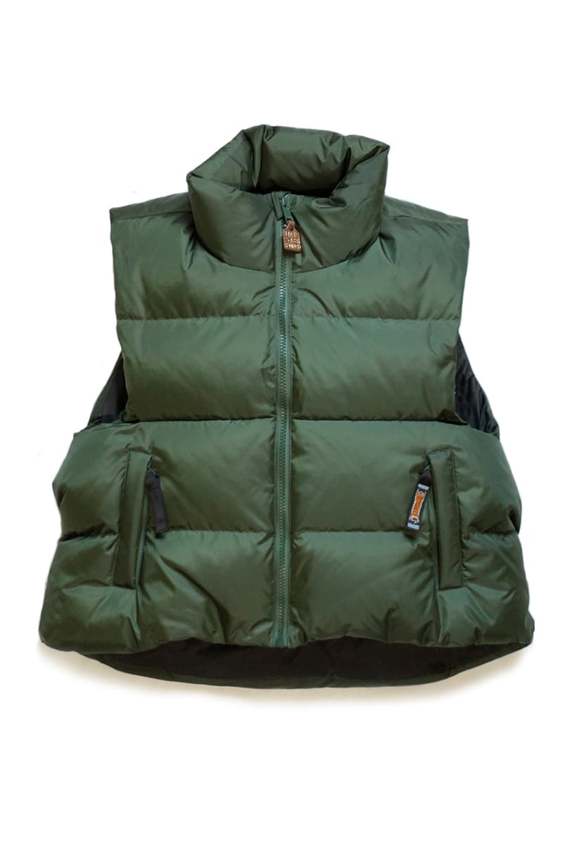 Kapital 180 the store vest november 30 2018 release drop info buy RipStop Nylon Down Burger-Keel Vest BORO Print compressed wool scarf