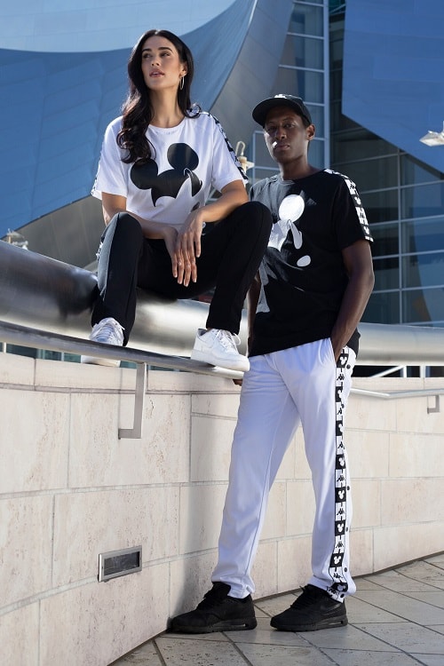 disney kappa fall winter 2018 fw18 collection collab collaboration mickey mouse anniversary sweats pants hoodies sweatshirt black white tracksuit grey gray 90 year