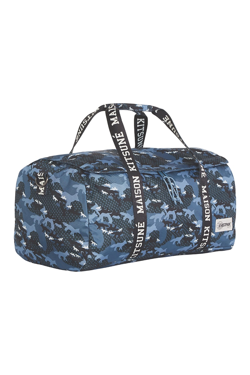 maison Kitsuné kitsune eastpak desert fox camouflage print pattern collab bags drop release date collection backpack tote pouch duffel november 26 2018 december 1
