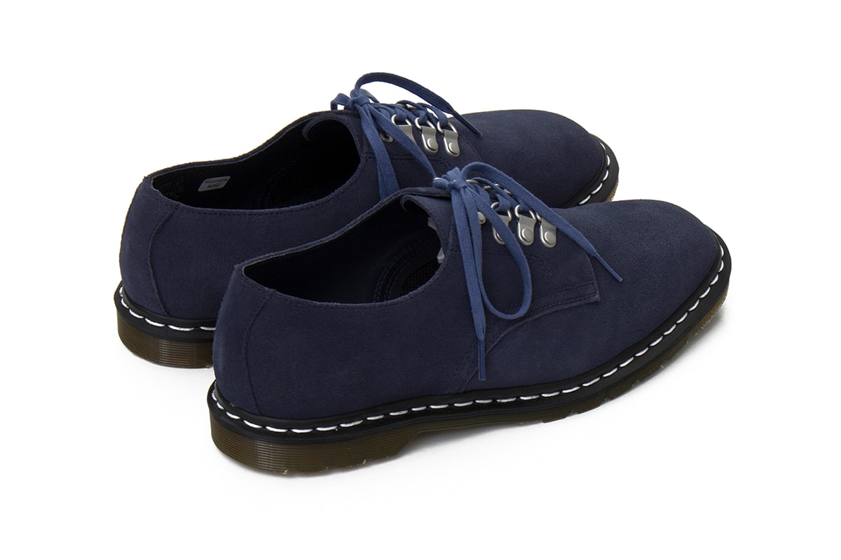 nanamica Dr. Martens Plymouth MIE Officer release black suede upper navy brown