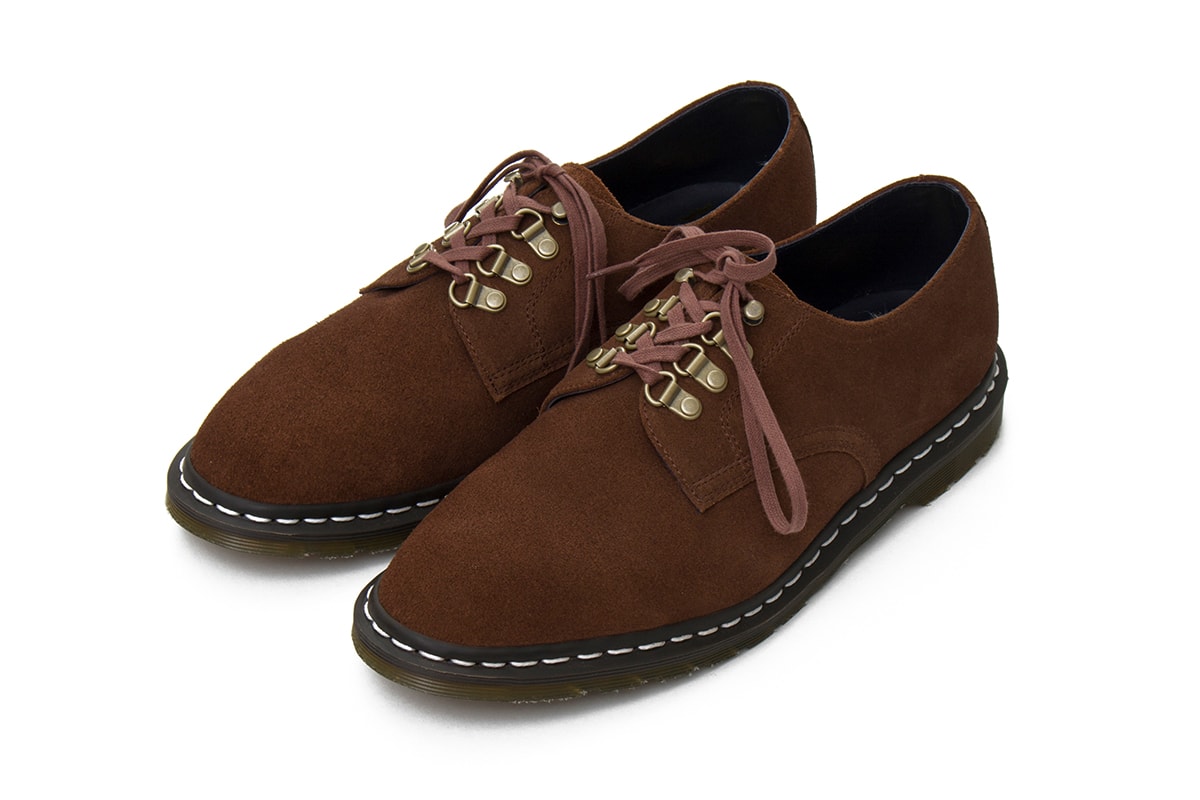 nanamica Dr. Martens Plymouth MIE Officer release black suede upper navy brown