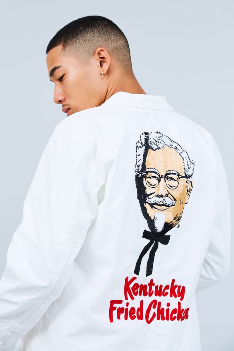 A Closer Look at Nigo's Human Made x KFC Collab kentucky fried chicken the colonel red white black hoodie jacket t-shirt cap tote