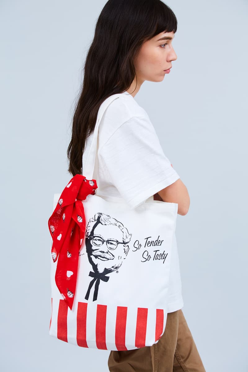 A Closer Look at Nigo's Human Made x KFC Collab kentucky fried chicken the colonel red white black hoodie jacket t-shirt cap tote