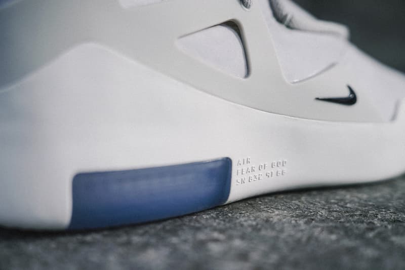 Nike Air Fear of God 1 Sneakers Closer Look Jerry Lorenzo Shoes Trainers Kicks Footwear Cop Purchase Buy Release Date Details Soon