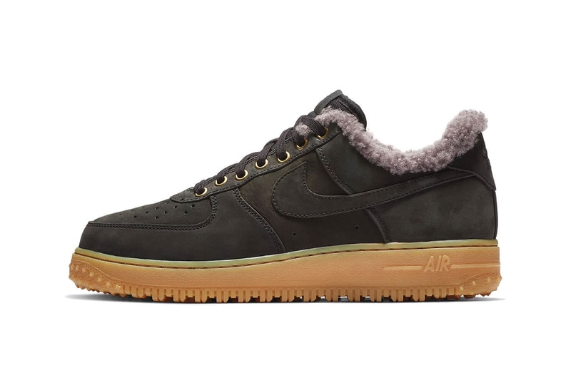 Nike Air Force 1 Low Premium Winter Release Info Date Black Thunder Blue Gum Light Brown colorway sneaker