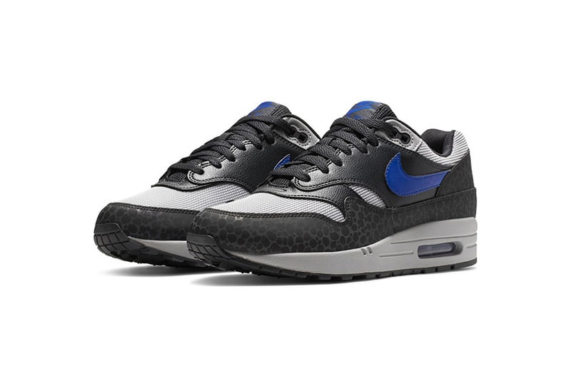 Nike Air Max 1 Black/Blue Safari Print release date sneaker colorway info 