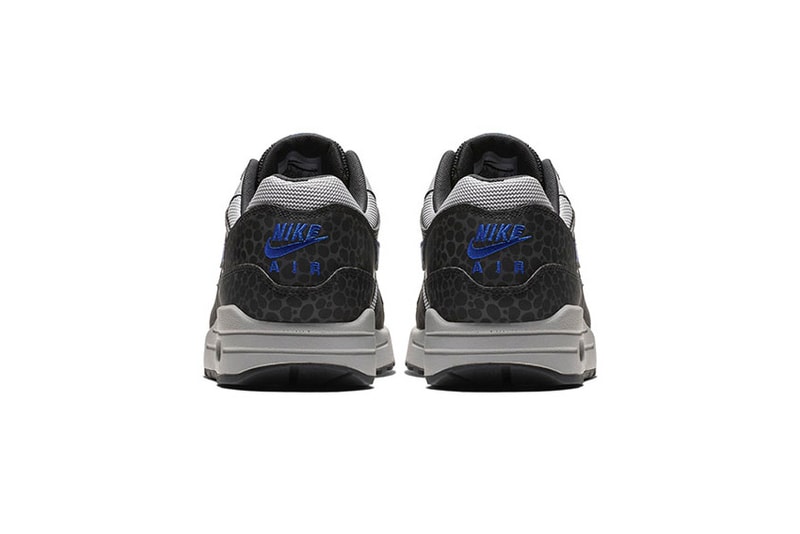Nike Air Max 1 Black/Blue Safari Print release date sneaker colorway info 