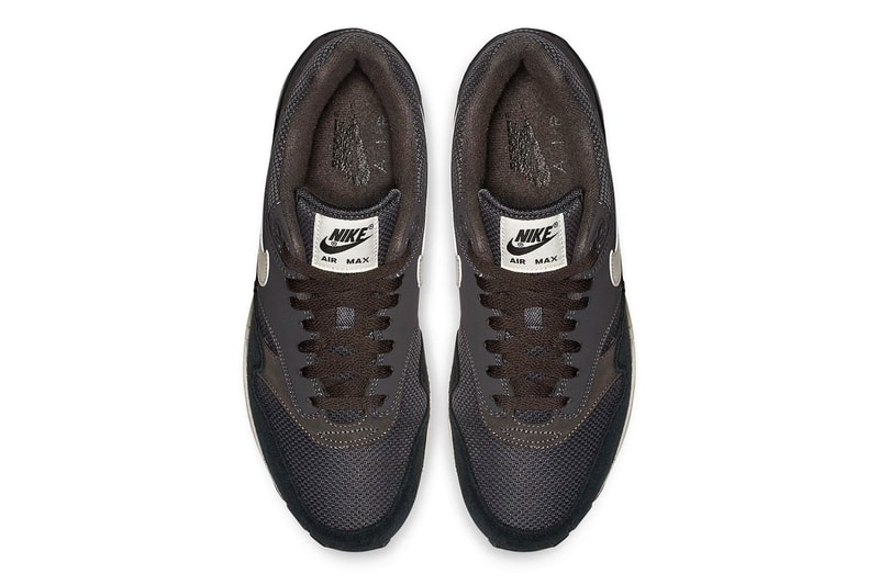 Nike Air Max 1 "Thunder Grey" release date info price colorway suede mesh sneaker size purchase online sail black official imagery
