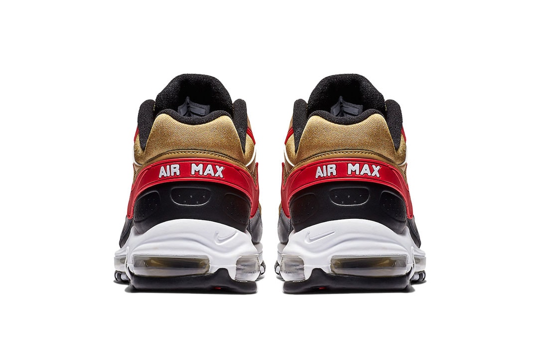 Nike Air Max 97/BW November 2018 Release Date colorways Deep Royal Blue/Black-University Red, another in Metallic Gold/University Red-White-Black, Black/White-Metallic Silver