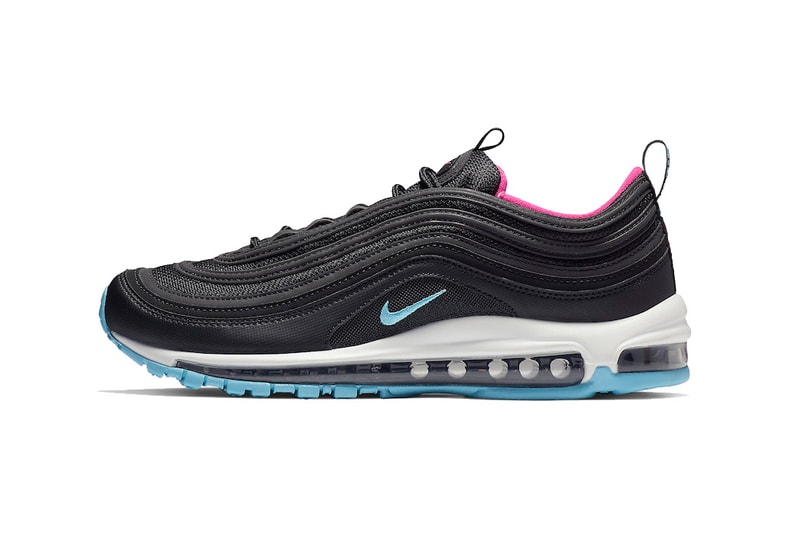 nike air max 97 miami vice black white laser fuchsia blue gale 2018 nike sportswear footwear