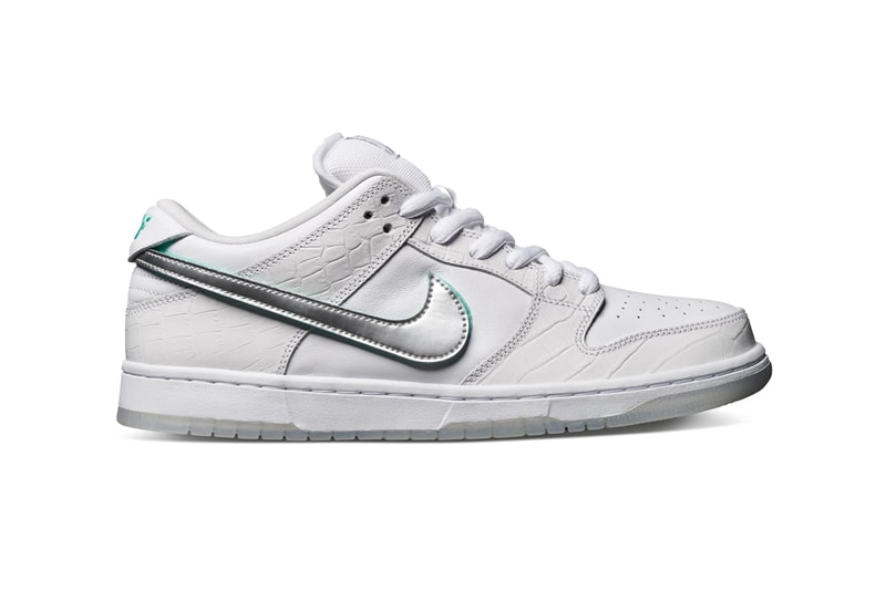 Nike SB Dunk Low Diamond Supply Pack StockX black canary white tiffany blue velcro leather crocodile skateboarding kicks