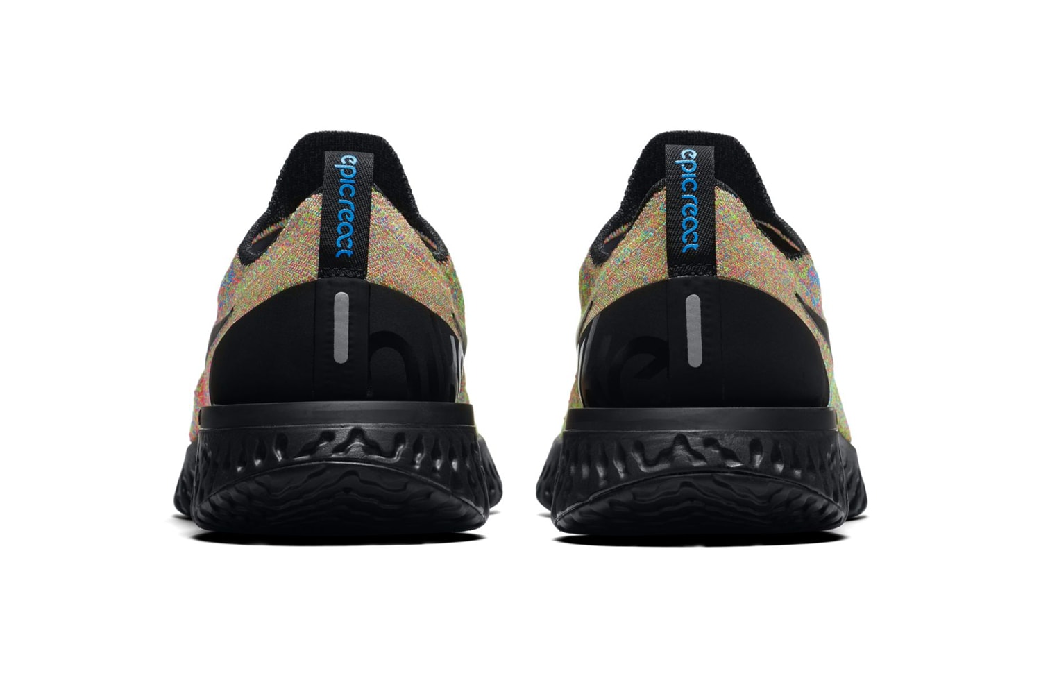 Nike Epic React Flyknit Multicolor Black Volt Blue Glow Release Info Date 