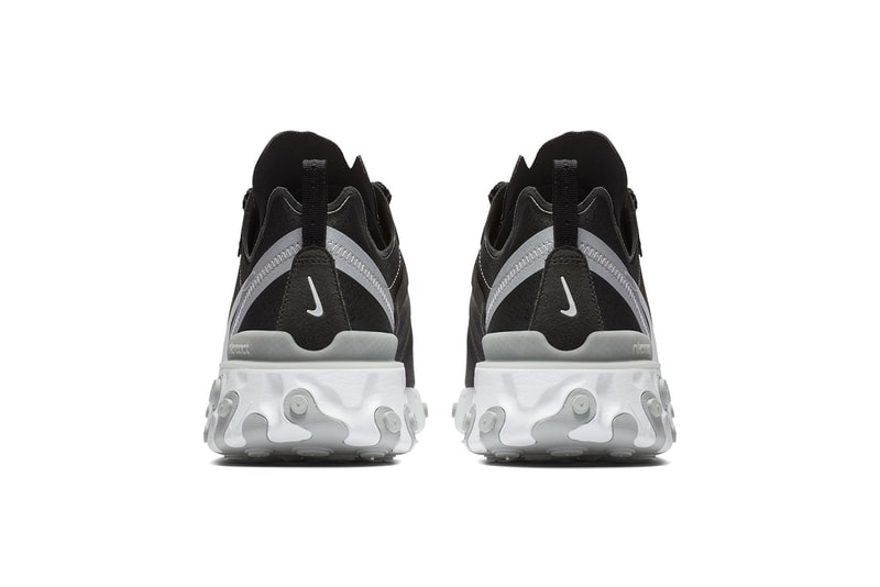 Nike react element 55 black white colorway sneaker grey release date info price