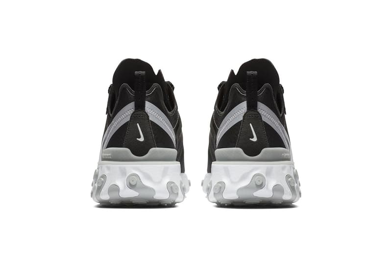 Nike react element 55 black white colorway sneaker grey release date info price