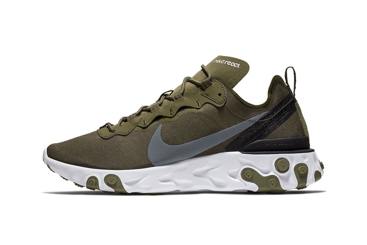 Nike's React Element 55 Steps Out in "Olive"