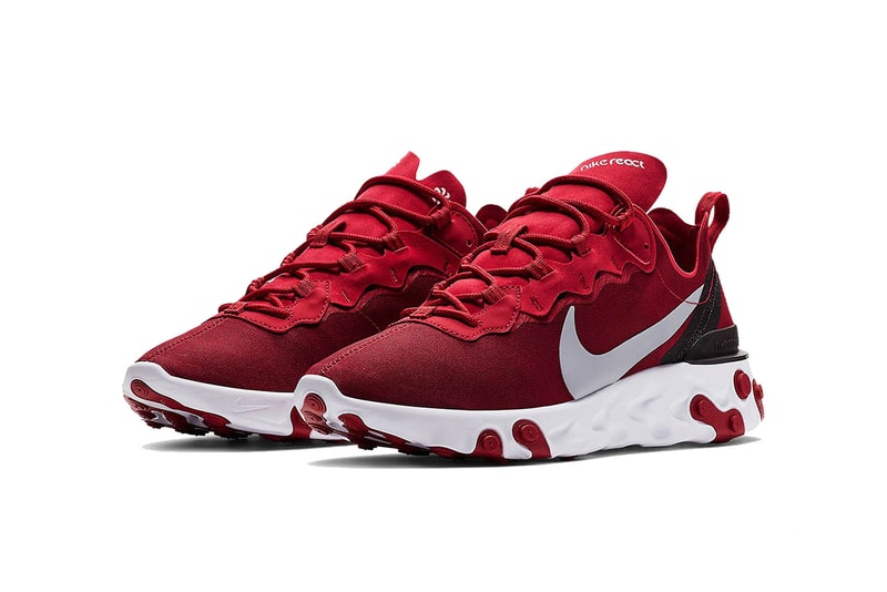 nike react element 55 team red white black 2018 nike sportswear footwear