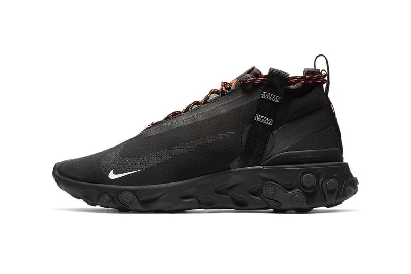 Nike React Runner Mid WR ISPA Black Colorway First Look Closer Release Date Triple Orange Buy Cop Purchase 