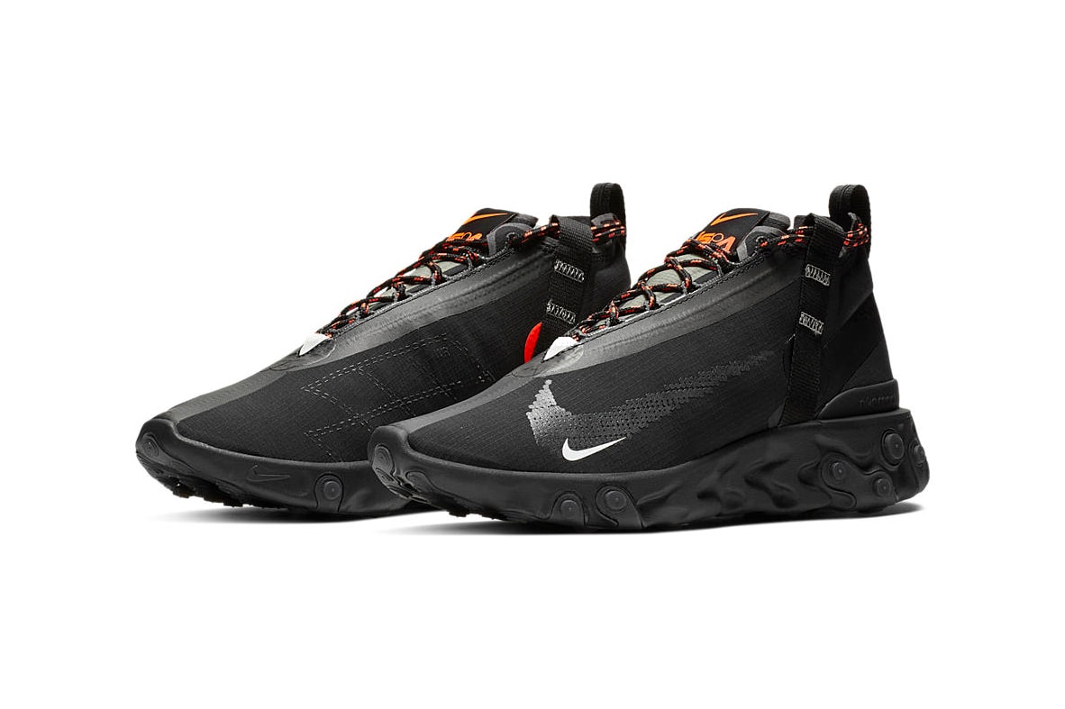 Nike React Runner Mid WR ISPA Black Colorway First Look Closer Release Date Triple Orange Buy Cop Purchase 