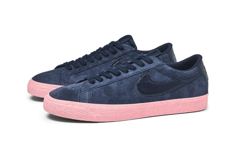 Nike SB Blazer Low "Obsidian/Bubblegum" release date price info colorway sneaker available now Navy/Pink
