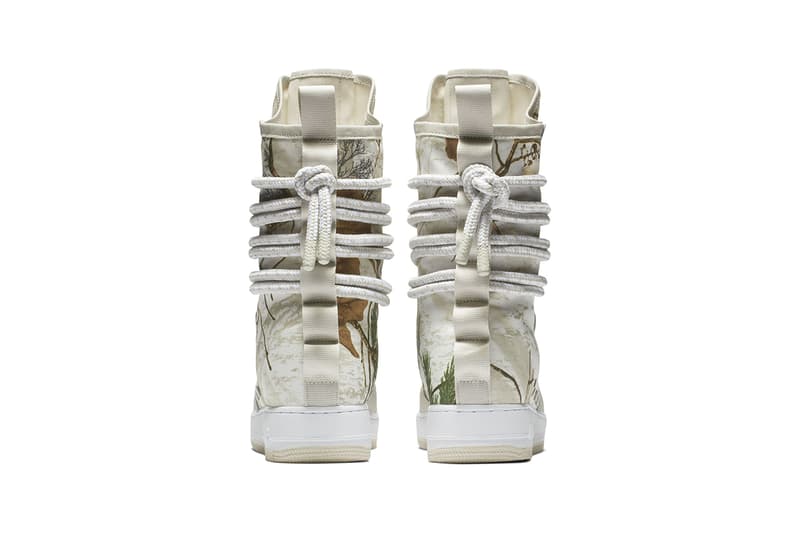 nike realtree sf air force 1 af-1 high sneaker shoe boot strap camouflage pattern colorway release date drop info white grey brown buy