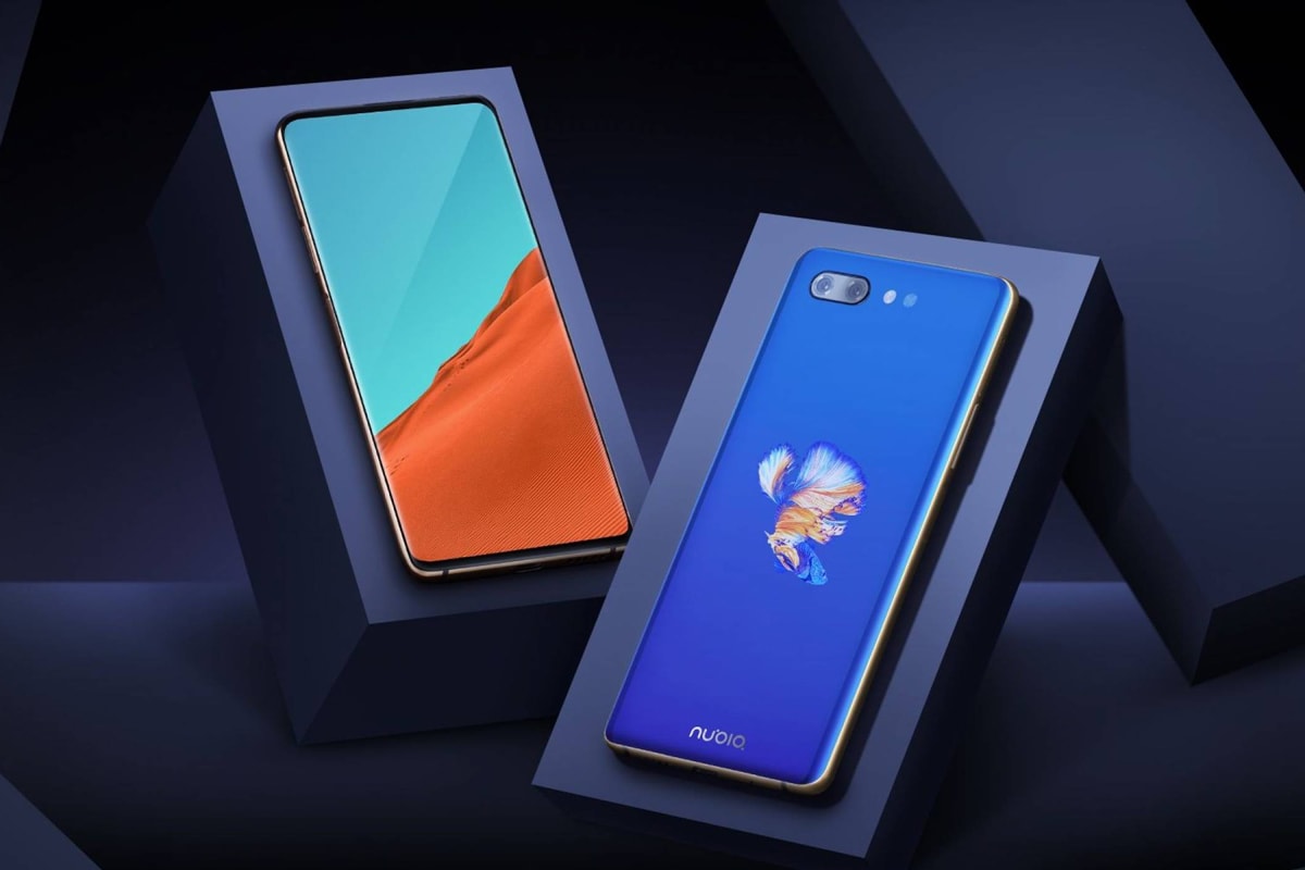Nubia X Front-Facing Camera Back Display Notch ocean blue blue and gold OLED