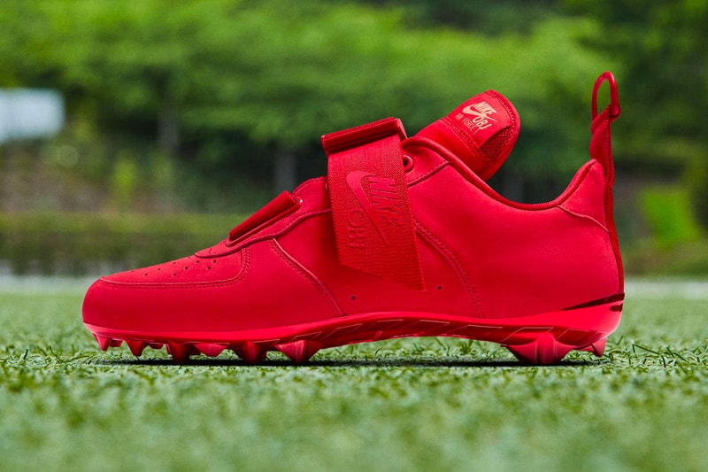 OBJ Nike Air Force 1 Utility Cleat Red New York Giants NFL Sports 