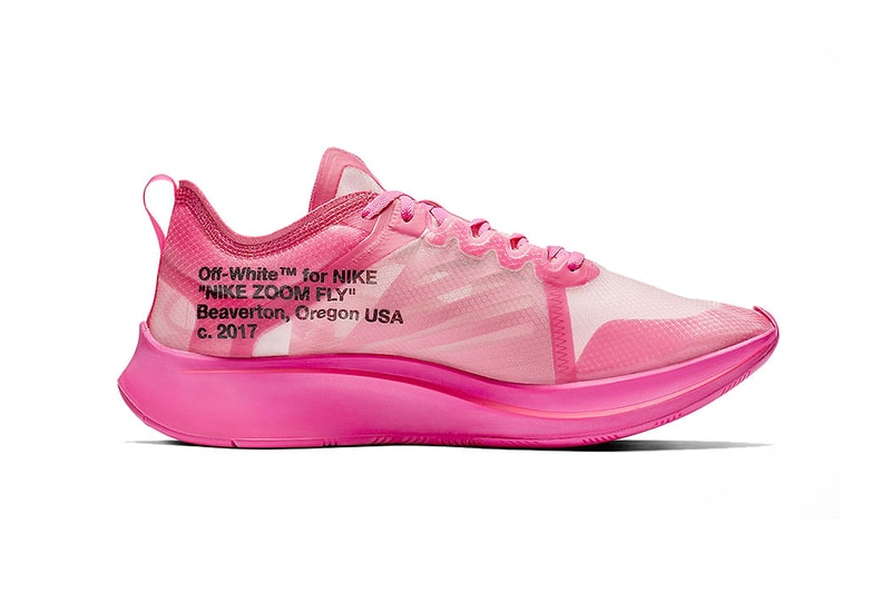 off white nike zom fly tulip pink black 2018 november footwear virgil abloh