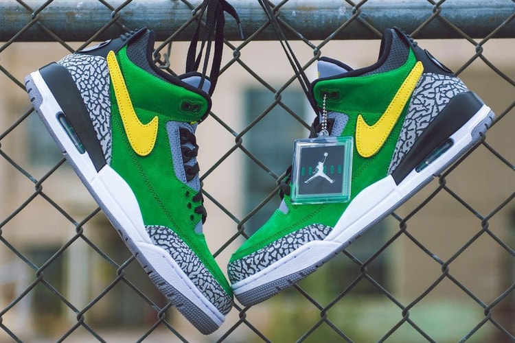 Oregon Ducks Flaunt New Air Jordan 3 "TH" PE With Interchangeable Swooshes