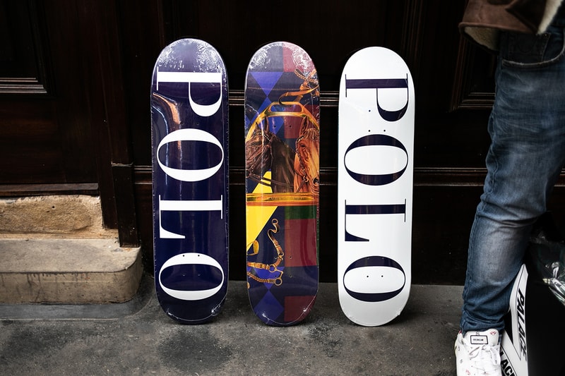 Palace Skateboards x Polo Ralph Lauren London Streetsnaps Fashion Clothing Street-Style Collab Collaboration Closer Look Bear Kickflip Puffa Jacket Corduroy Deck Skatijg