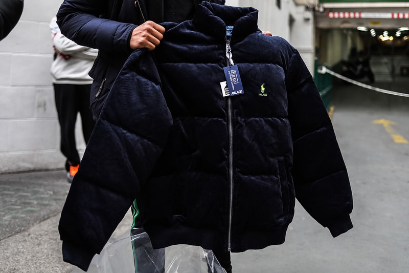 Palace Skateboards x Polo Ralph Lauren London Streetsnaps Fashion Clothing Street-Style Collab Collaboration Closer Look Bear Kickflip Puffa Jacket Corduroy Deck Skatijg