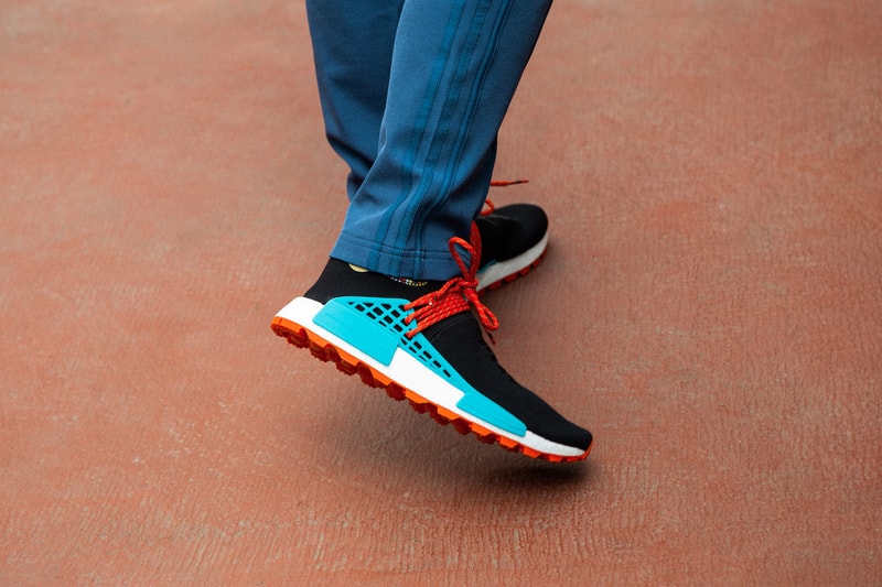 adidas nmd human race nmd unity blue on feet