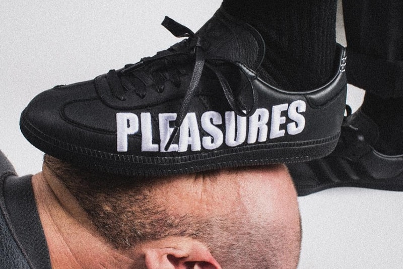 pleasures adidas black samba collab collaboration fw18 2018 fall winter november picture instagram sneakers shoes new