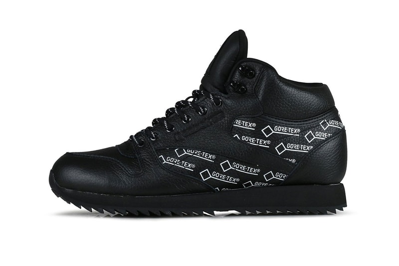 Reebok classic leather mid gore tex black white print colorway hanon shop release date drop info buy sell web store info winter