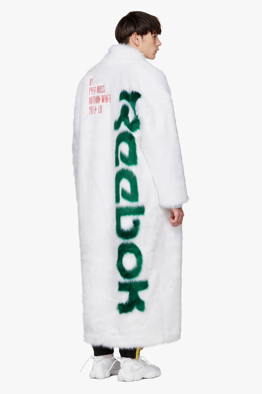 Reebok by Pyer Moss SSENSE Exclusive White Faux Fur Coat Jacket Details Fashion Clothing