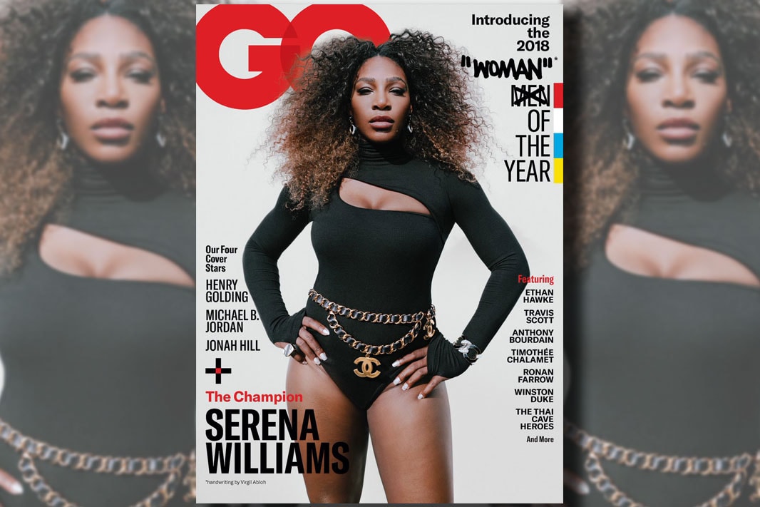 serena williams virgil abloh gq cover woman man of the year 2018 controversy twitter quotation marks quote drawing drawn december issue magazine