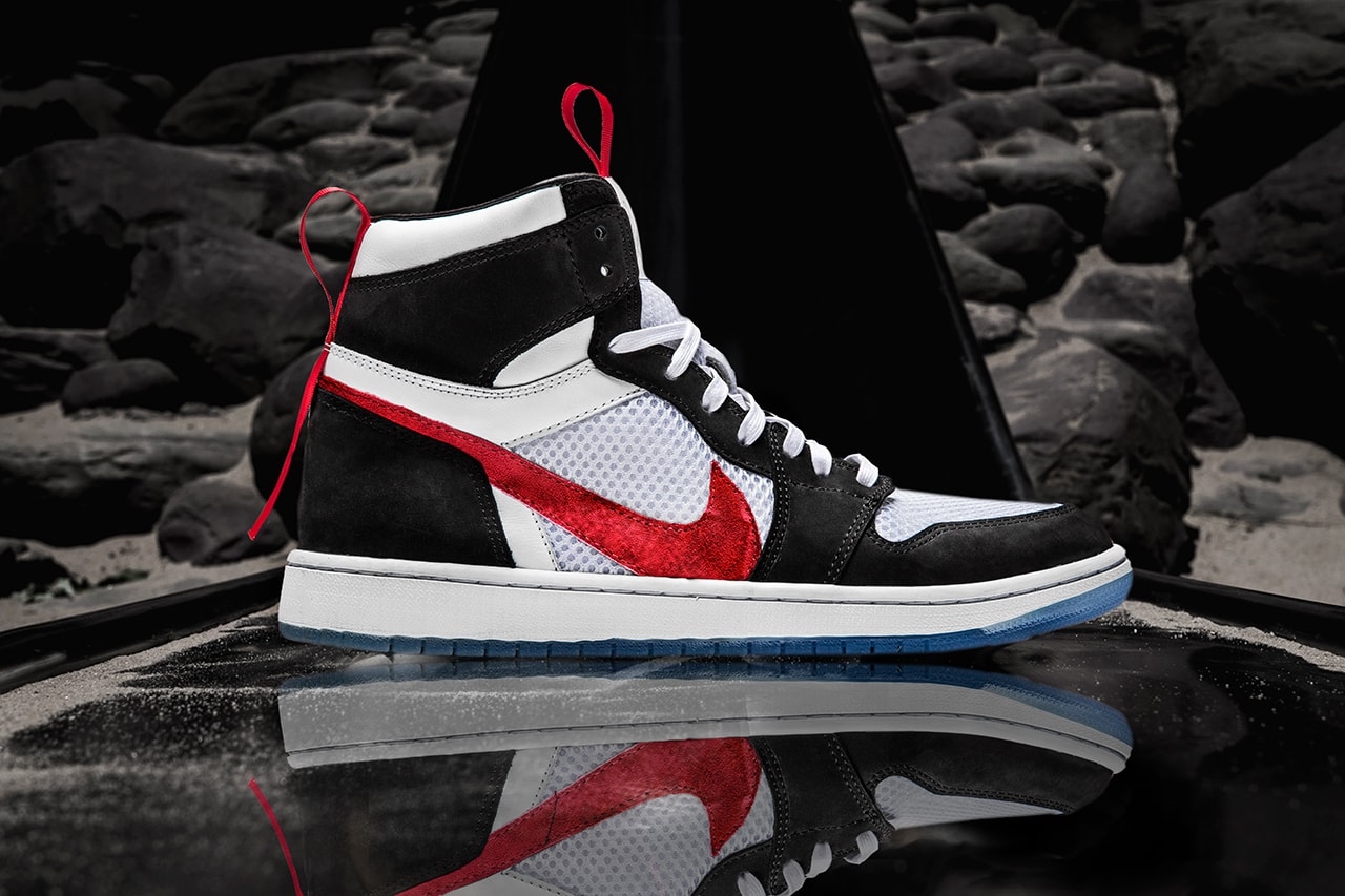 Shoe Surgeon Nike Mars Yard Air Jordan 1 Custom Black Red White Mesh