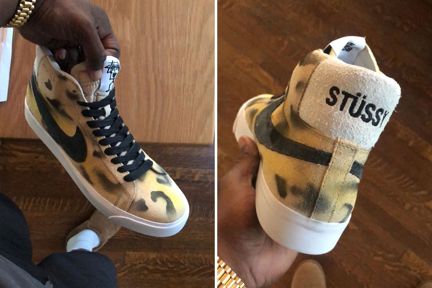 Stüssy x Nike SB Zoom Blazer Mid First Look denimtears tremaine emory hand painted lance mountain leopard print 2018 release date info price