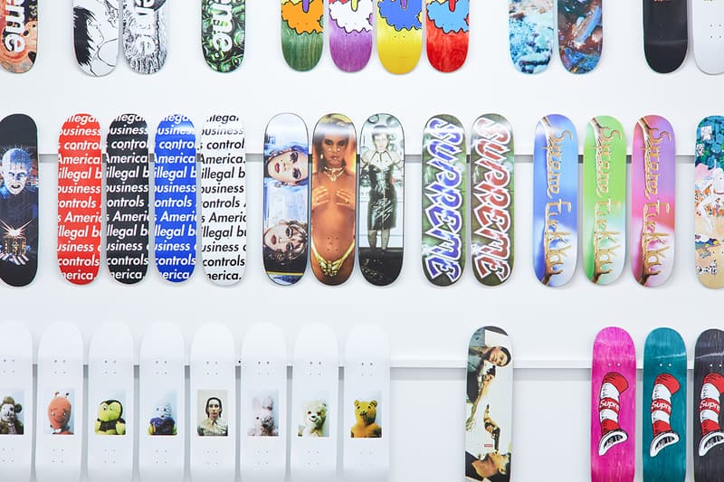 supreme skateboard deck inferno exhibition jason vass gallery stockx sothebys collection complete entire every print graphic exclusive archive collection december 2 15 2018