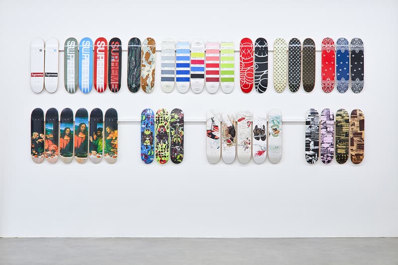 supreme skateboard deck inferno exhibition jason vass gallery stockx sothebys collection complete entire every print graphic exclusive archive collection december 2 15 2018