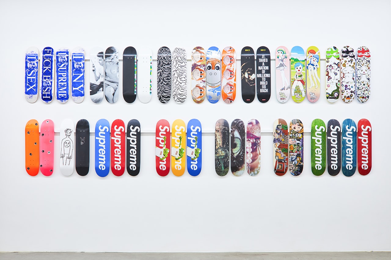 supreme skateboard deck inferno exhibition jason vass gallery stockx sothebys collection complete entire every print graphic exclusive archive collection december 2 15 2018