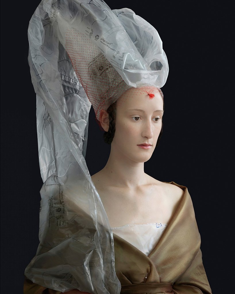 Suzanne Jongmans Recycled Renaissance Outfits materials plastic art bubble wrap art kindred spirits mind over matter