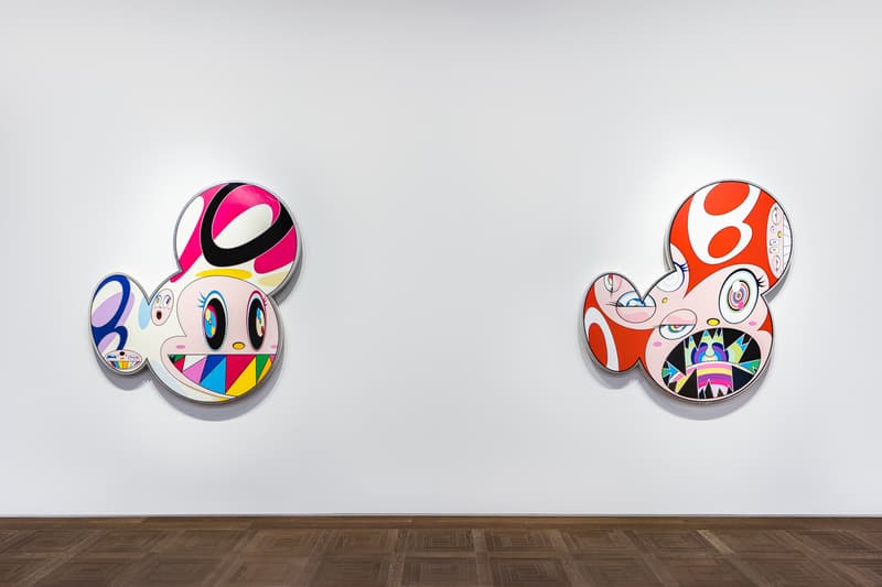 takashi murakami in wonderland perrotin shanghai exhibition artworks paintings sculptures installations