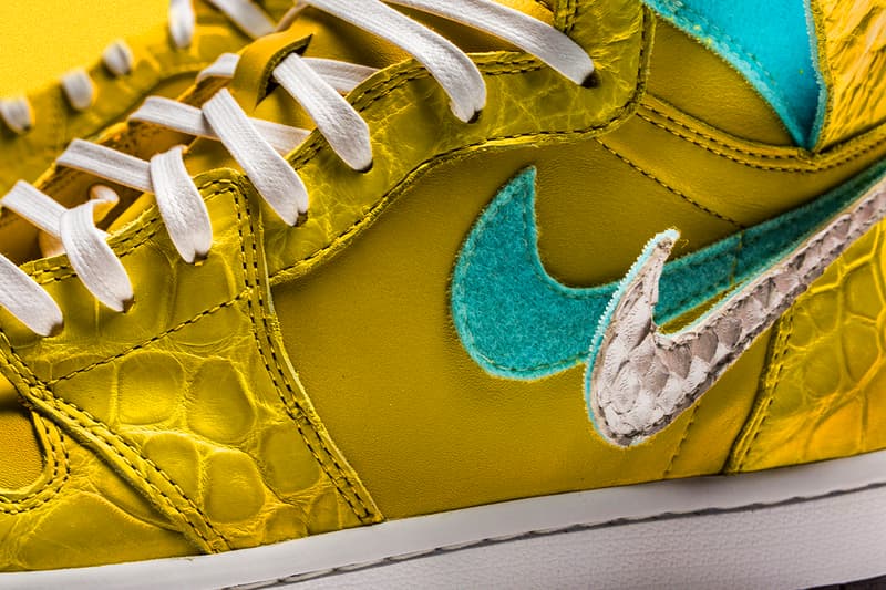 The Shoe Surgeon air jordan 1 nike canary yellow diamond supply co dunk low yellow sneaker drop release date info buy leather remake custom bespoke handmade