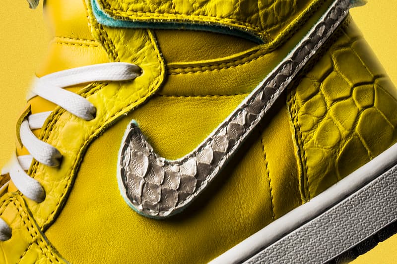 The Shoe Surgeon air jordan 1 nike canary yellow diamond supply co dunk low yellow sneaker drop release date info buy leather remake custom bespoke handmade