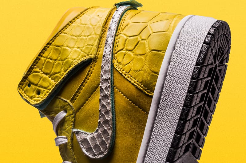 The Shoe Surgeon air jordan 1 nike canary yellow diamond supply co dunk low yellow sneaker drop release date info buy leather remake custom bespoke handmade