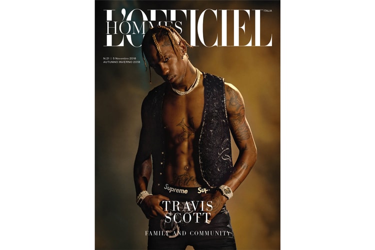 Travis Scott Wears Supreme, Saint Laurent & Chrome Hearts in 'L'Officiel Hommes Italia' Cover