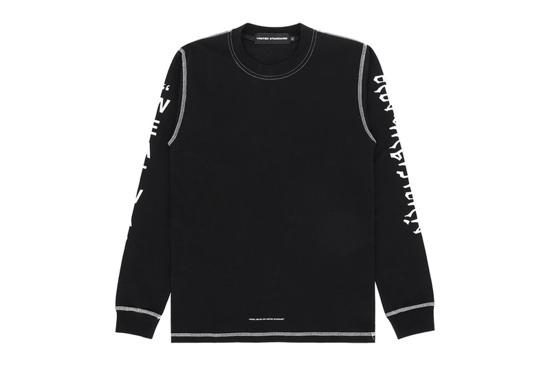 United Standard Capsule collection fall winter 2018 drop release virgil abloh some ware perks and mini pam collaboration sweater pants shirt tee print graphic tote bag lanyard
