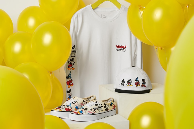 Disney Vans Mickey Mouse Authentic 90th Anniversary Long Sleeve T-shirt Cap Cartoon Character Birthday Special edition sneakers trainers footwear