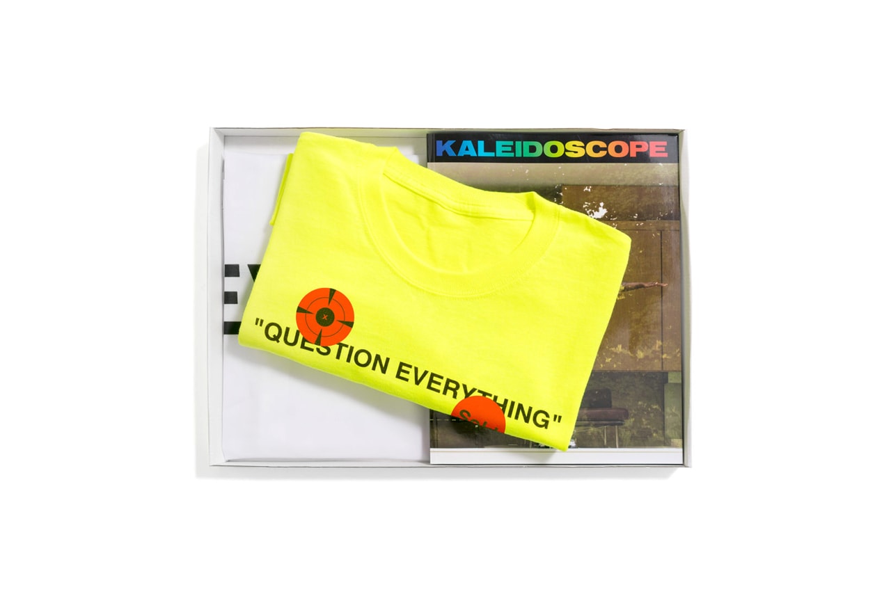 virgil abloh kaleidoscope issue 33 no collectors pack edition issue t shirt question everything art info details buy purchase release date 2018 december 6 green tee off white fall winter 